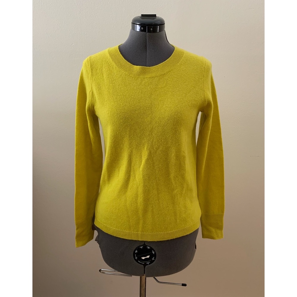 [J. Crew] Yellow Cashmere Crewneck Sweater